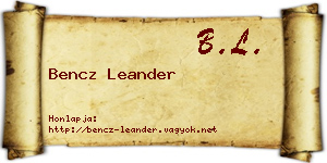 Bencz Leander névjegykártya